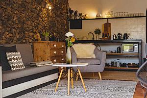 Sitting room and kitchen