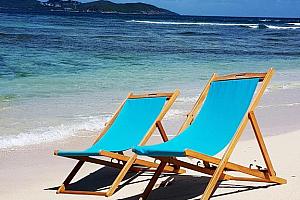 Deck chairs on the beach