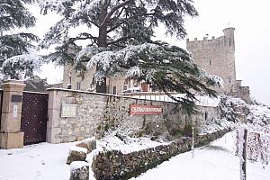 Château de Bourdeau hotel in the snow