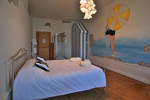 hotel room with lake view