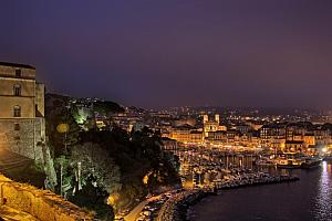 Night time view to Bastia