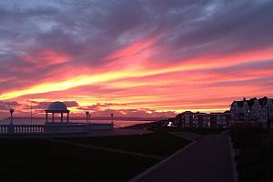 Sunset over Bexhill beach