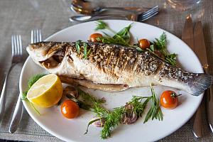 Fresh fish, hotel restaurant