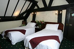 Quaint beamed ceiling