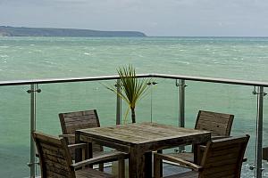 Glass screened balcony
