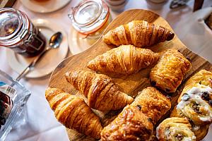 Breakfast croissants, pain au chocolat