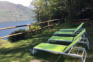 Sunbeds in the garden