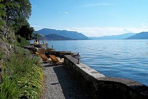 Garden walk by the lake