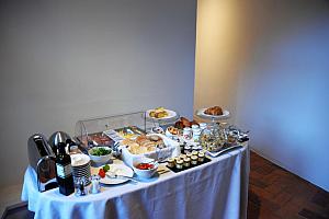 Breakfast buffet table