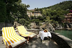 Sun beds on the terrace