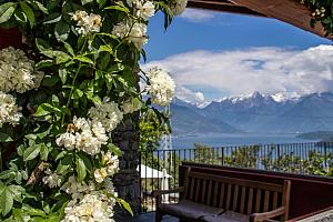 View of the lake and mountains