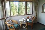 Sitting corner overlooking the garden