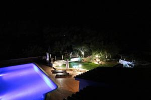 Swimming pool at night