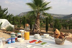 Breakfast outdoors, Spanish hotel
