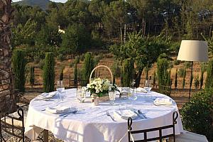 Dinner, hotel garden