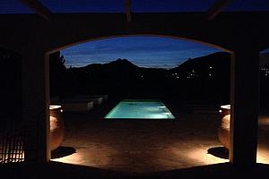 Pool at night, Cuatre Finques