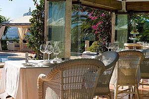 Poolside restaurant, hotel, Costa Blanca